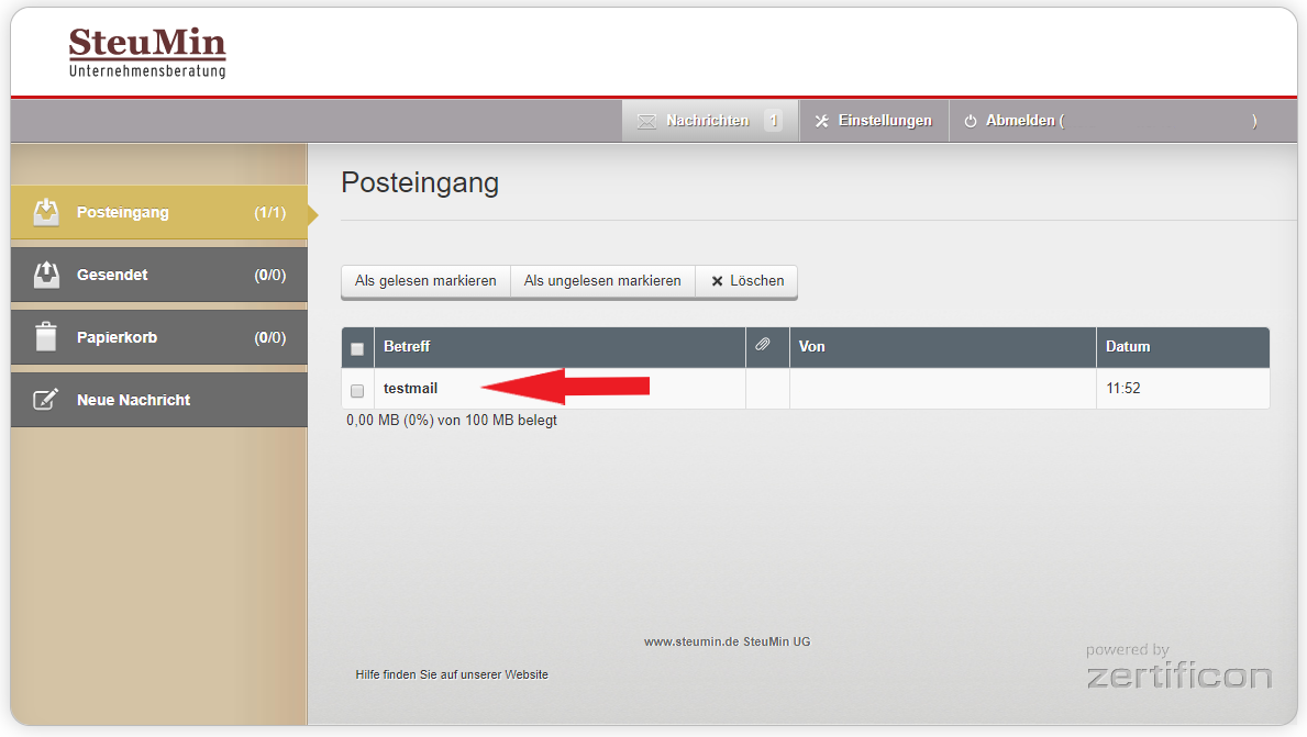 E-Mail-Einschränkungen beachten