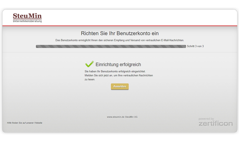 Einrichtung abgeschlossen